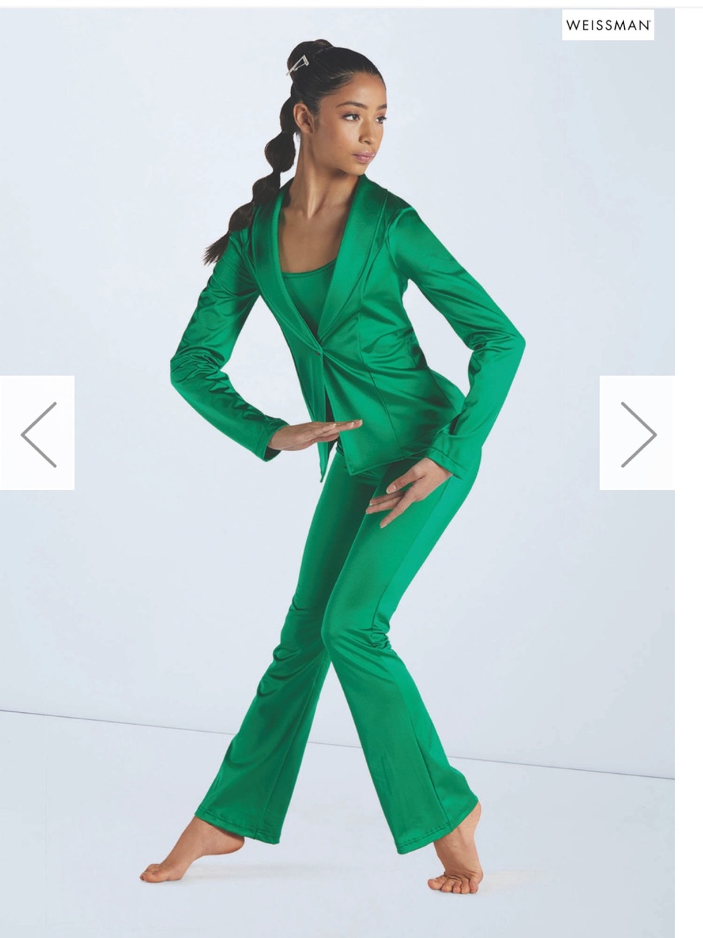 Heart Cry
16355
Weissman Showtime green unitard and jacket AL